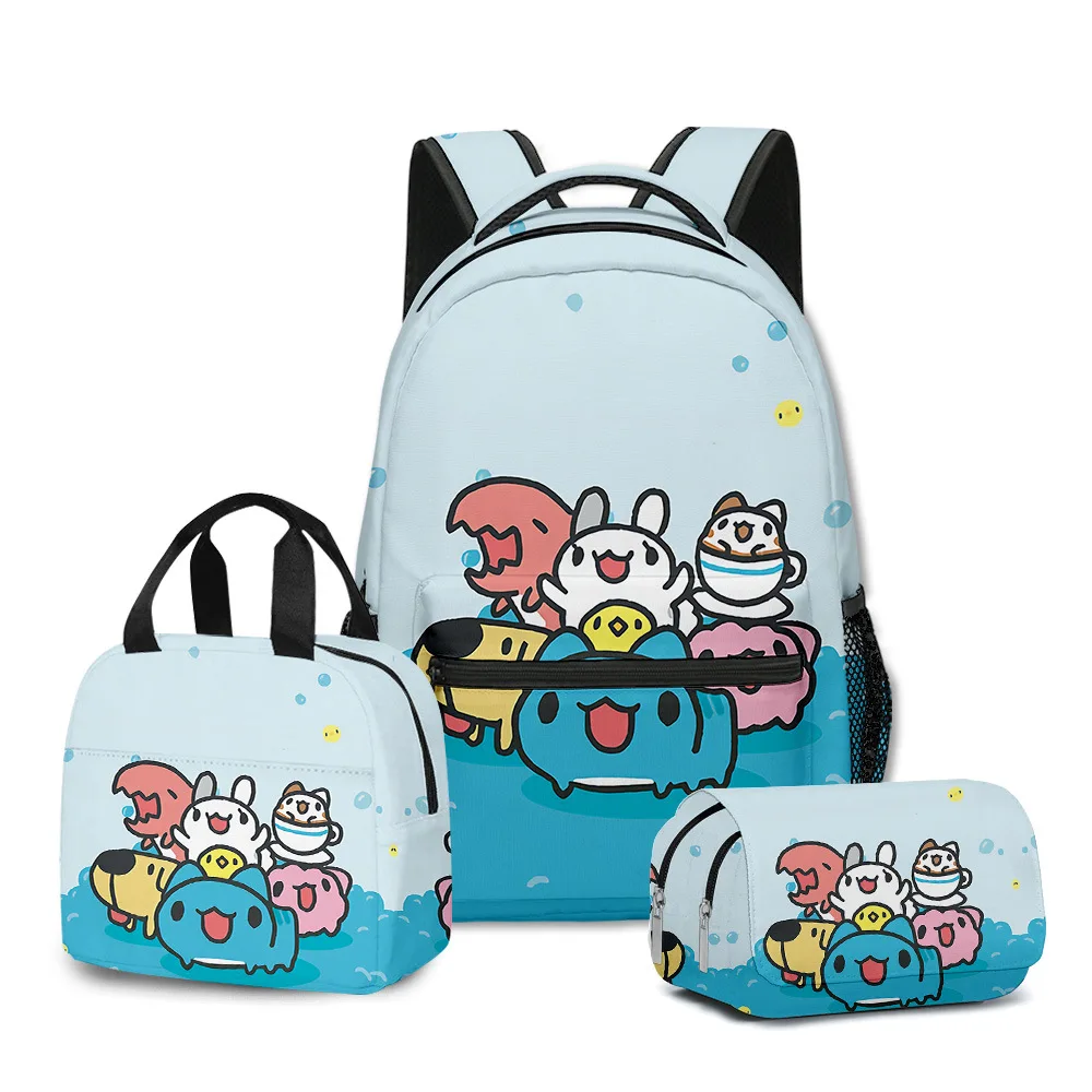 

Classic Popular Novelty Bugcat Capoo 3D Printed 3pcs/Set student School Bags Travel Notebook Backpack Lunch bag Pencil Case