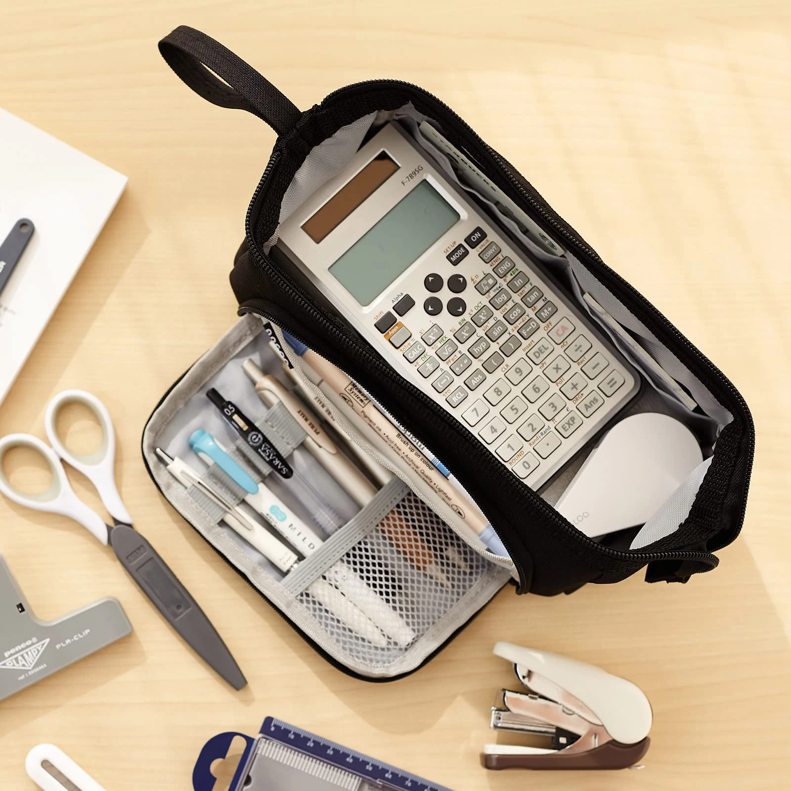 Estojo de Lápis de Grande Capacidade, Estojo de Lápis Fofo para Estudantes, Grande Bolsa para Canetas, Caixa de Armazenamento para Meninos e Meninas, Material Escolar