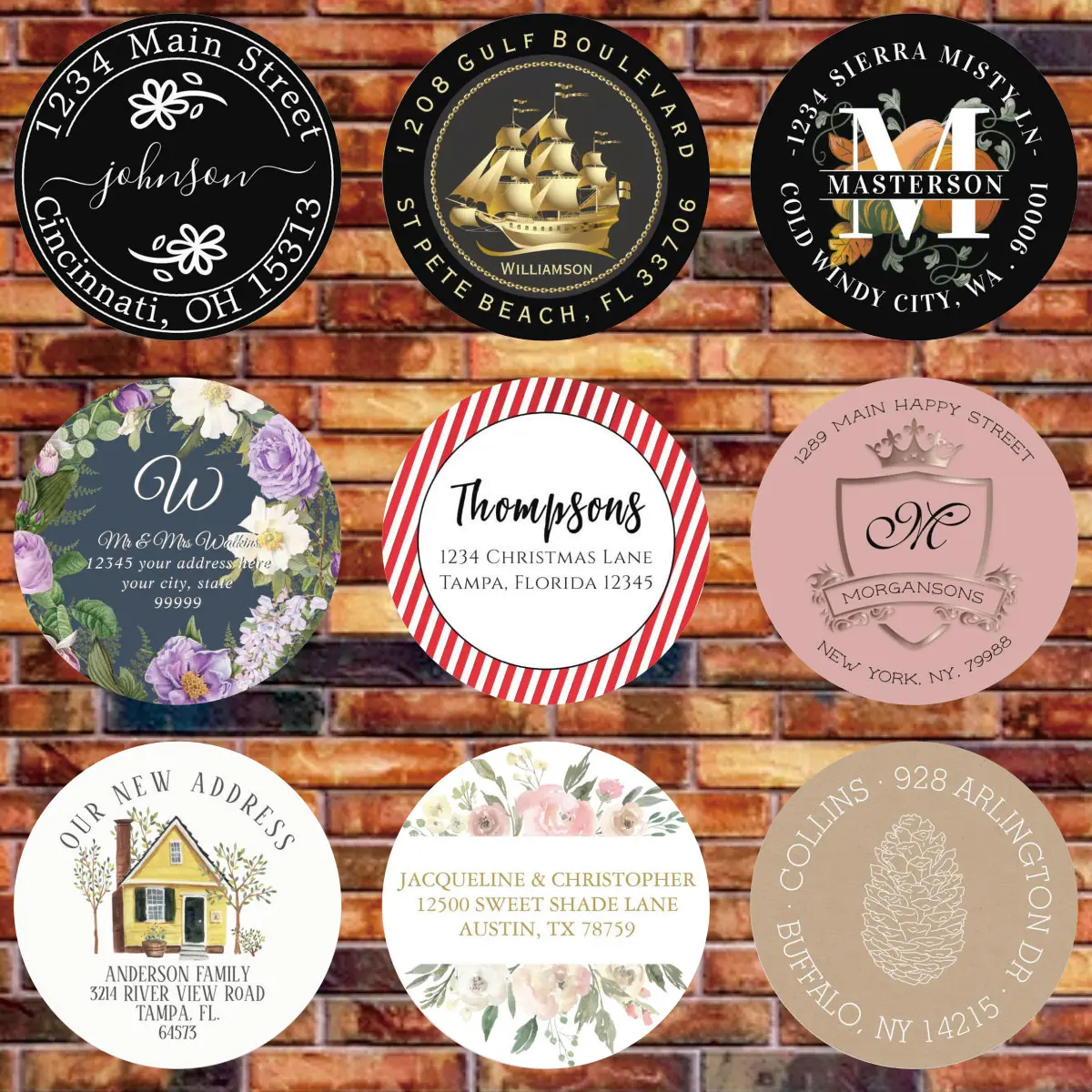 ملصقات ملصقات دائرية مخصصة، ملصق زفاف، تاريخ اسم مخصص، ملصقات شكرًا لك على هدايا حفلات الزفاف #3