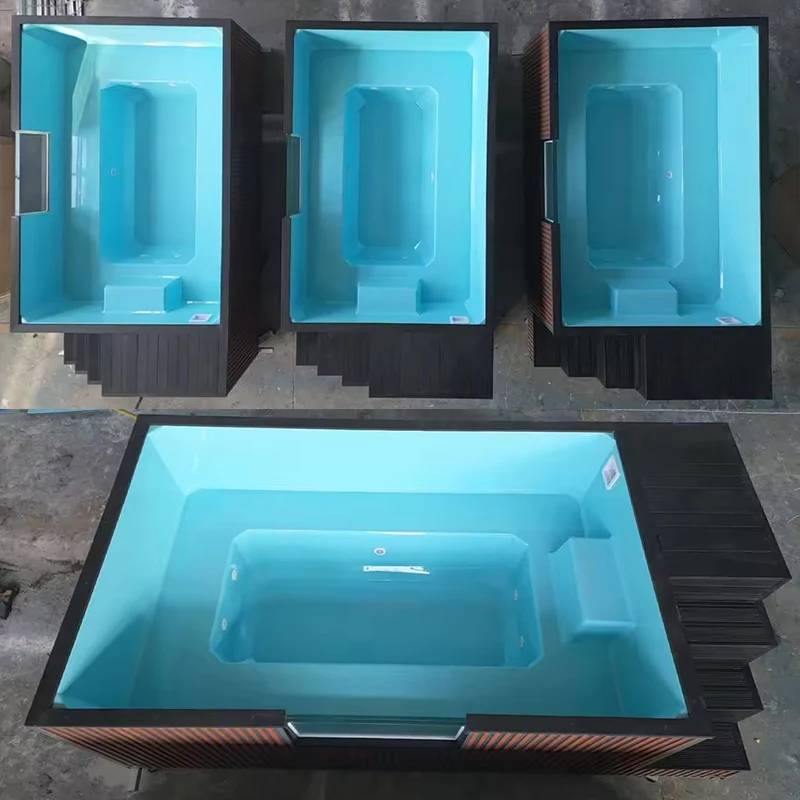 Container Pool Shipping Container Pool Inground Prefab Above Ground Swimming Pool with Glass Window and Plunge Tub