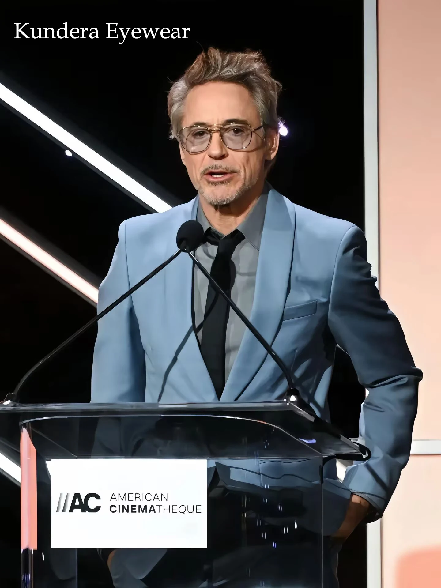 Robert Downey's Same Style Pure Titanium Double Bridge Gold Wire Glasses Frame Domineering Ceo Large Frame Pilot Frame Men's Prescription Glasses