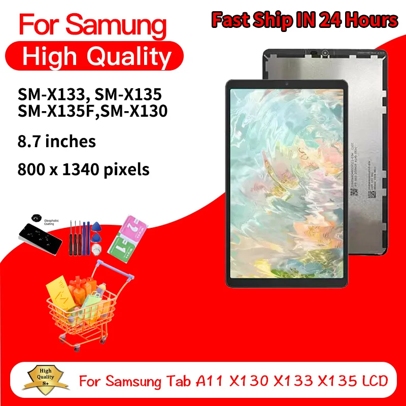 

8.7“New For Samsung Tab A11 SM-X133 SM-X135 SM-X130 LCD Display Touch Screen Digitizer Assembly