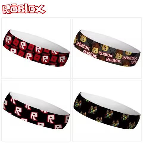 Cartoon Roblox Game Creativity Peripheral Sports Headband Outdoor Fitness, Running, Hair Tie Sweatband Forehead Protection