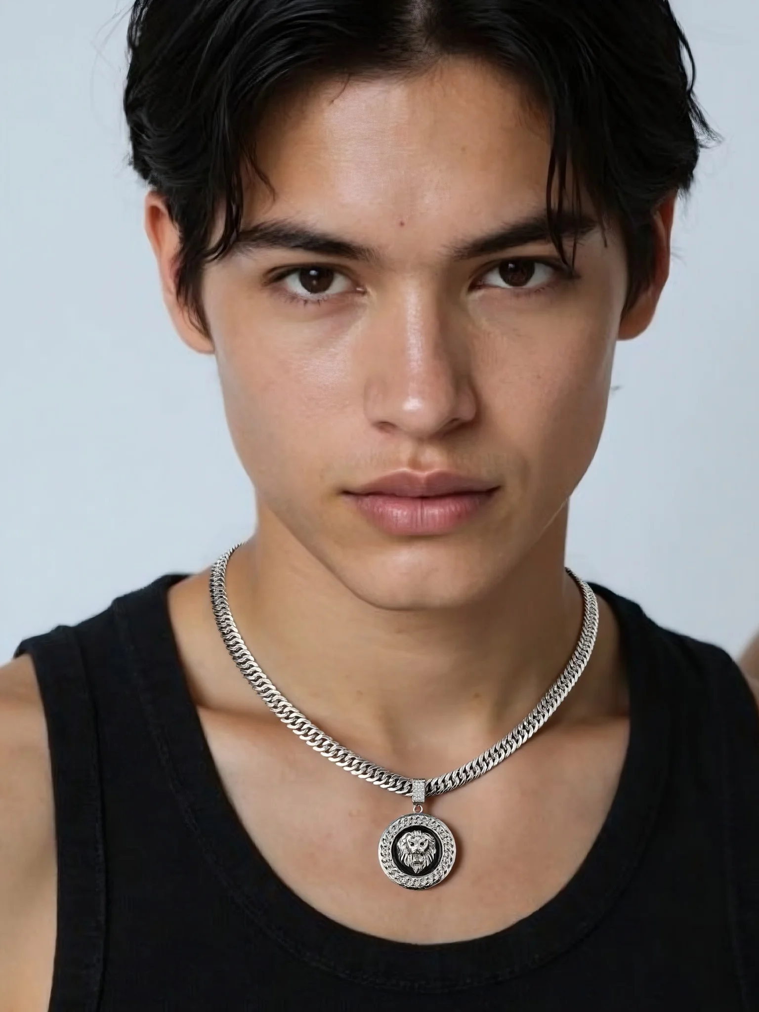 

Hip hop shiny necklace, lion head pendant, fashionable rapper gathering, music festival, male and female gifts