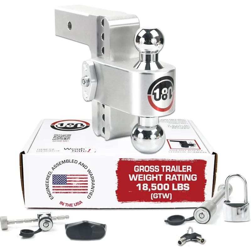 調整可能なトレーラーヒッチボールマウント、2.5インチレシーバー用6インチ調整可能なドロップヒッチ、4個のキー付き同様ロックセット付き