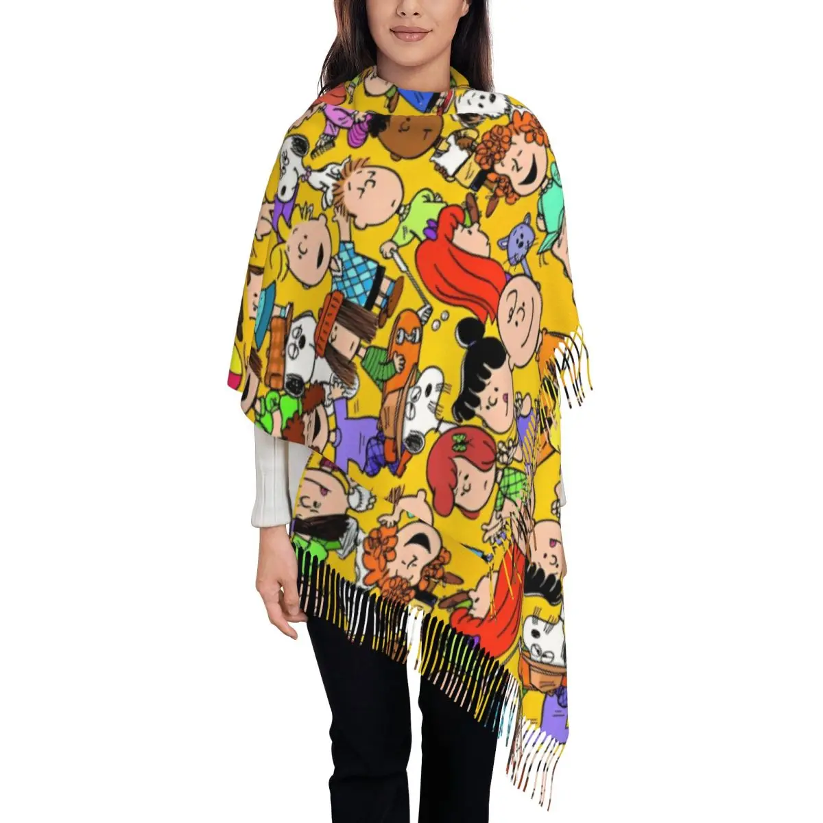 Snoopys Shawls Wraps for Ladies Warm Large Long Scarf Cartoon Neckerchief Shawl Scarves