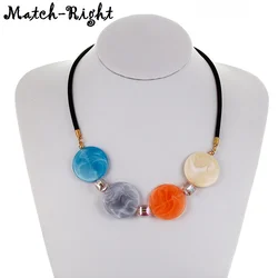 Women's Candy Color Necklace for Women Crystal Necklaces & Pendants Acrylic Statement Necklace New Fashion Jewelry Gifts NR089