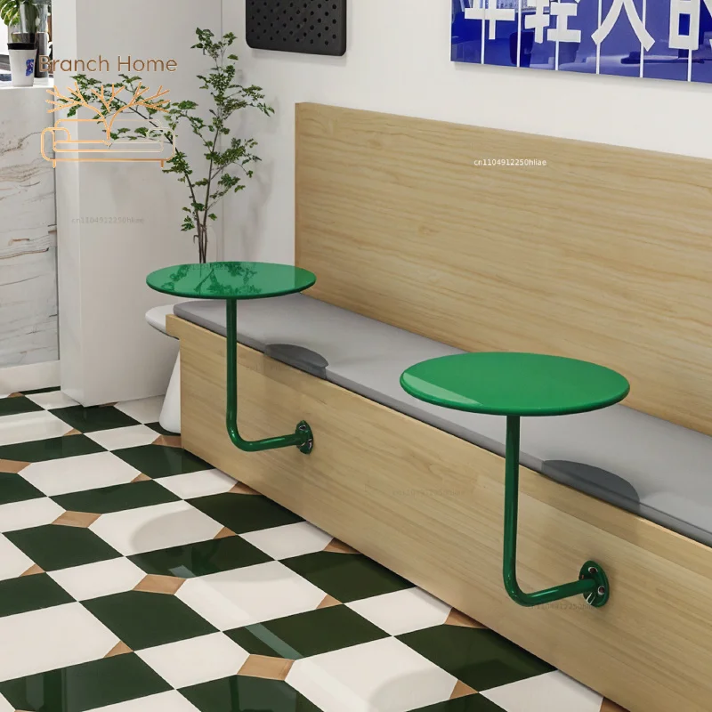 Wall-Mounted Round Table Space-Saving Hanging Side Table for Bubble Tea Shop/Cafe Small Coffee Bar Counter & Snack Bar Furniture