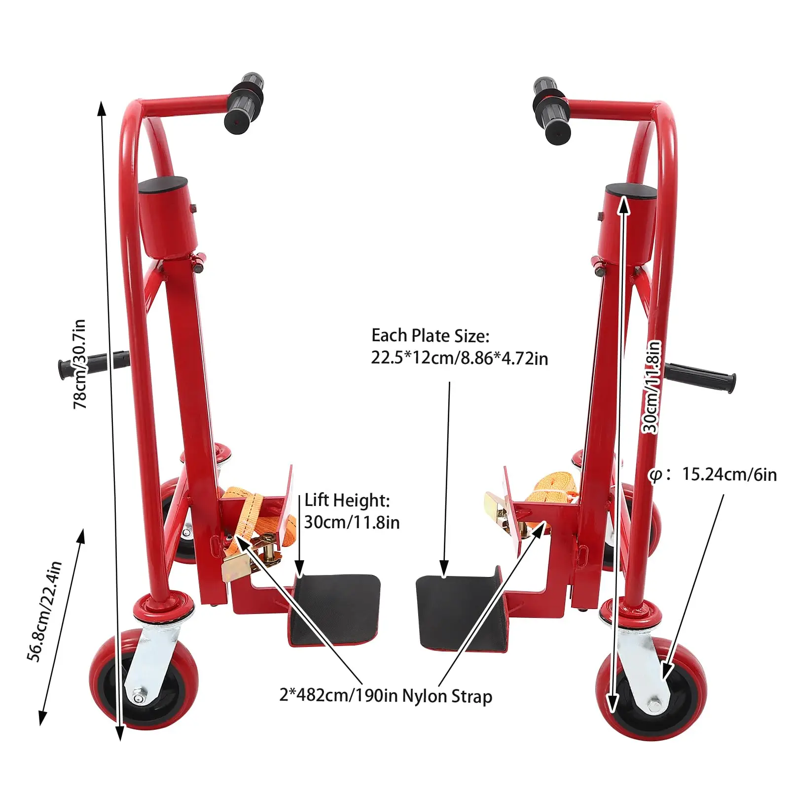 Movedor manual de móveis e caixa com capacidade de carga de 1320 libras (conjunto de 2), altura de elevação de 12", dolly móvel resistente para mover máquinas (re