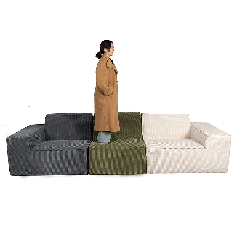 Cube Modular Sofa 3 Seater GRAY GREEN WHITE Compressed Sofa Set Furniture Living Room Foam Sofa
