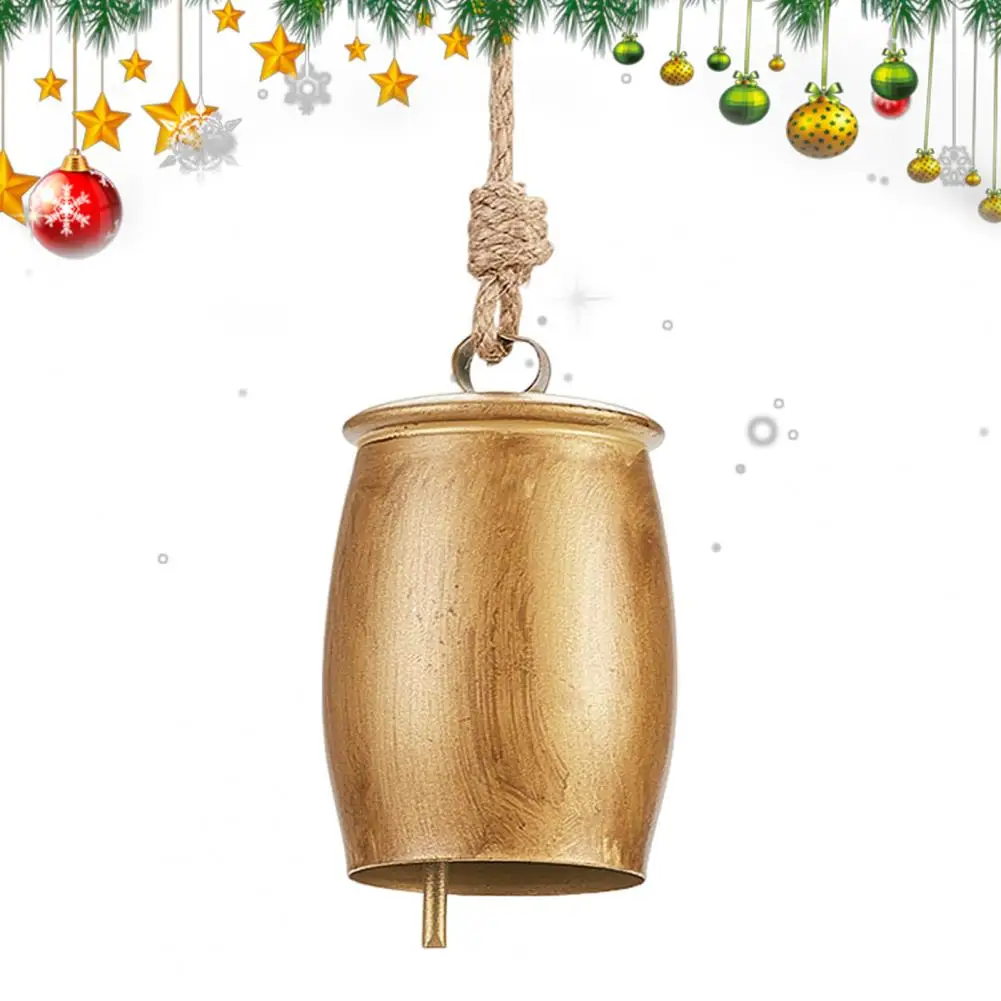 البلد نمط زينة عيد الميلاد خمر ريفي عيد الميلاد جرس الحلي ل رف ديكور للطاولات أجراس معدنية معلقة لفصل الشتاء #4