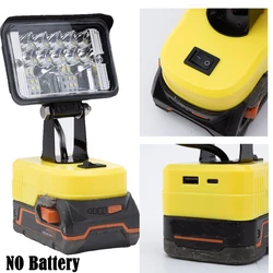 New LED Work Light For Ridgid AEG 18V Lithium Battery Workshop Familiale Camping Outdoor Travel Light(NO Battery )