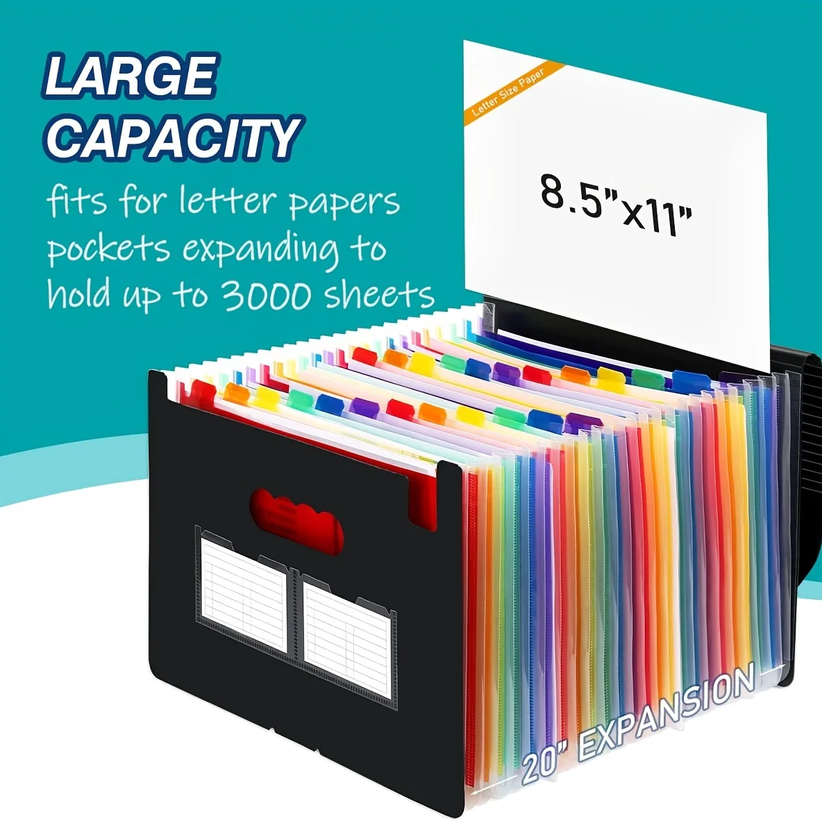 

Папка-гармошка для документов, 13/24 кармана, формат A4, портативный органайзер для документов с цветными разделителями, для студентов