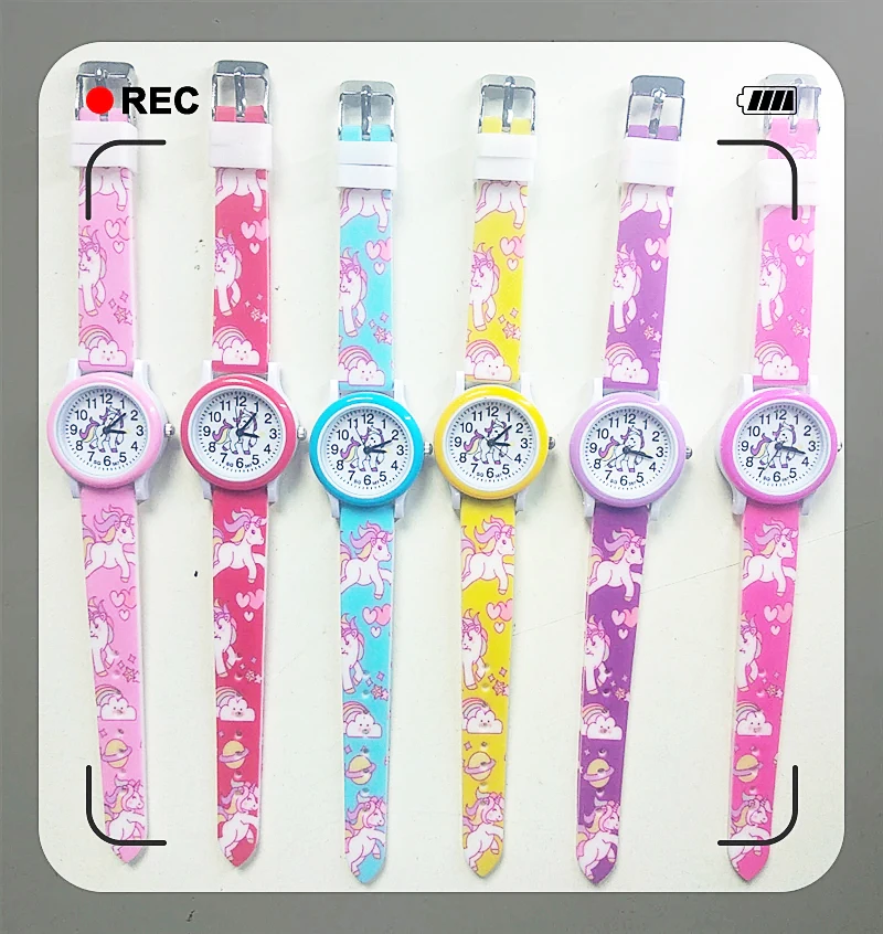 Lovely Girls Watches Unicorn Printing Silicone Candy Jelly Children Quartz Watches Boys Students Party Gifts Clock