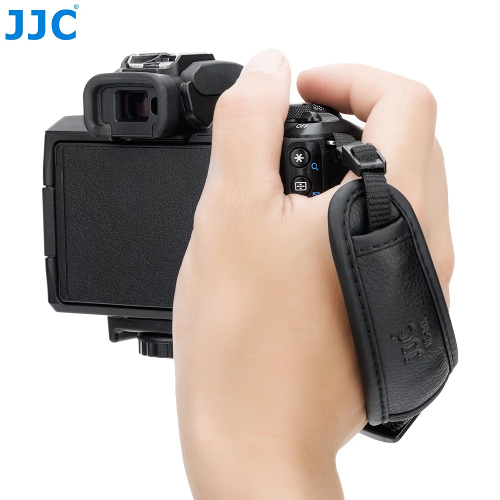 JJC كاميرا بو الجلود شريط للرسغ لكاميرا DSLR بدون مرآة صالح كانون EOS R50 V EOS R50 EOS R100 EOS M50 مارك II EOS M50