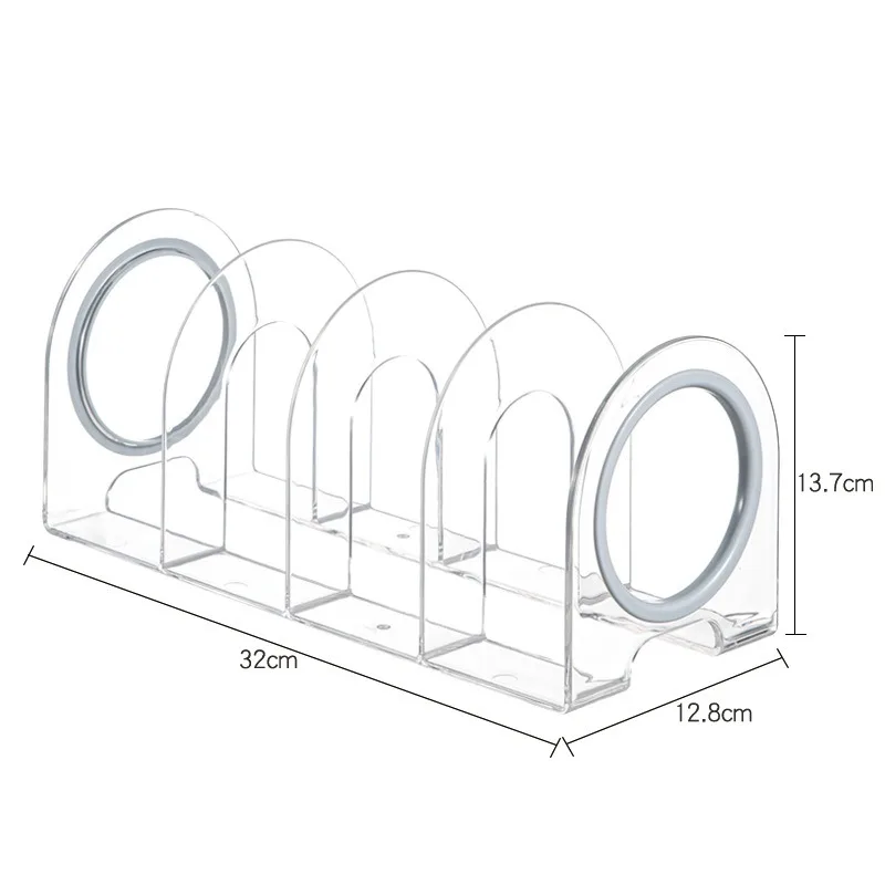 Desktop Bookshelf Clear  Acrylic Bookshelf Baffle Book Display Shelf Space-Saving Easy-To-Assemble Portable Adjustable Sturdy