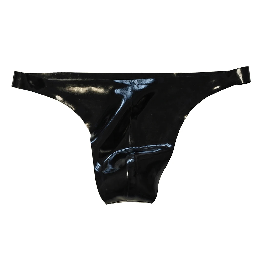 Sexy Men Latex Briefs Rubber Thong Male T-back Lingerie Handmade Underwear RLPM039
