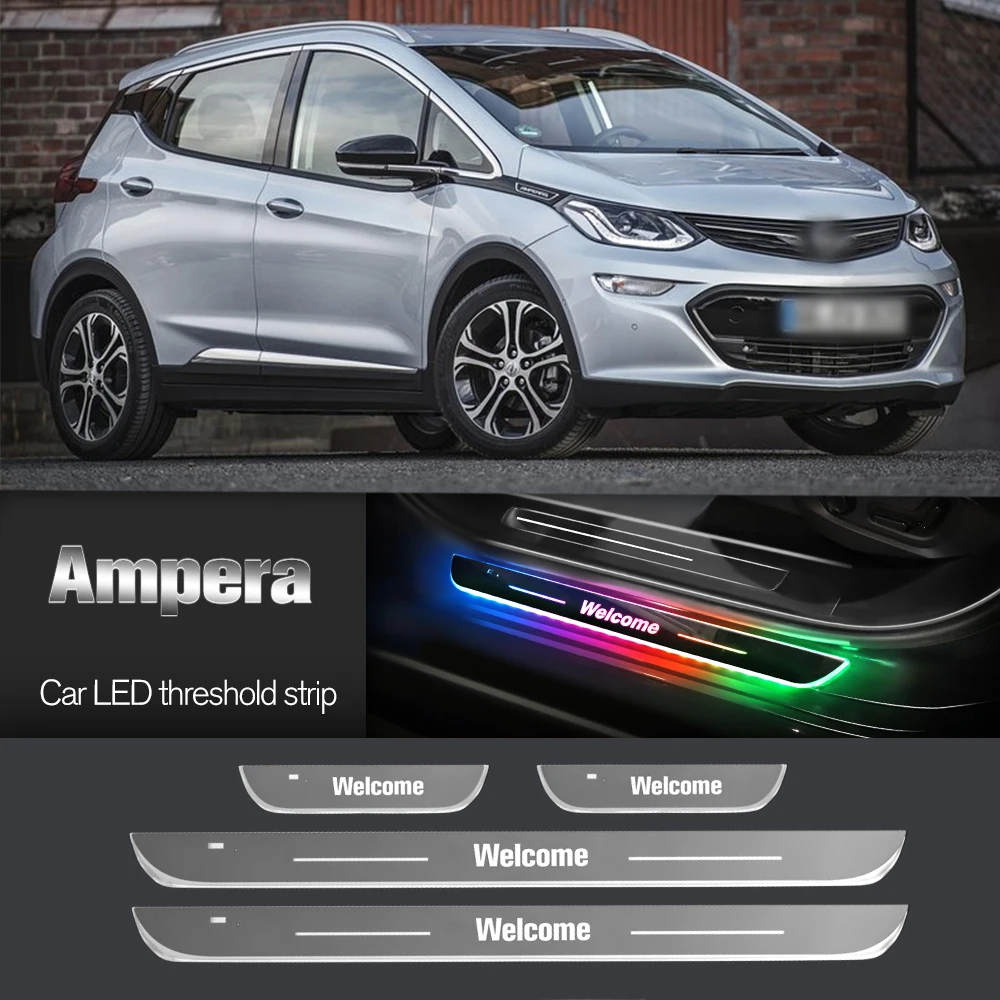 Luz do peitoril da porta do carro para opel ampera 2011-2023 2012 2013 2016 2019 logotipo personalizado led limiar de boas-vindas pedal lâmpada acessórios