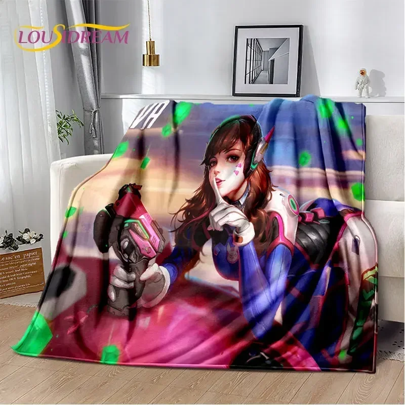 Overwatch Game Gamer DVA  Reaper Soft Plush Blanket,Flannel Blanket Throw Blanket for Living Room Bedroom Bed Sofa Picnic Kid 3D