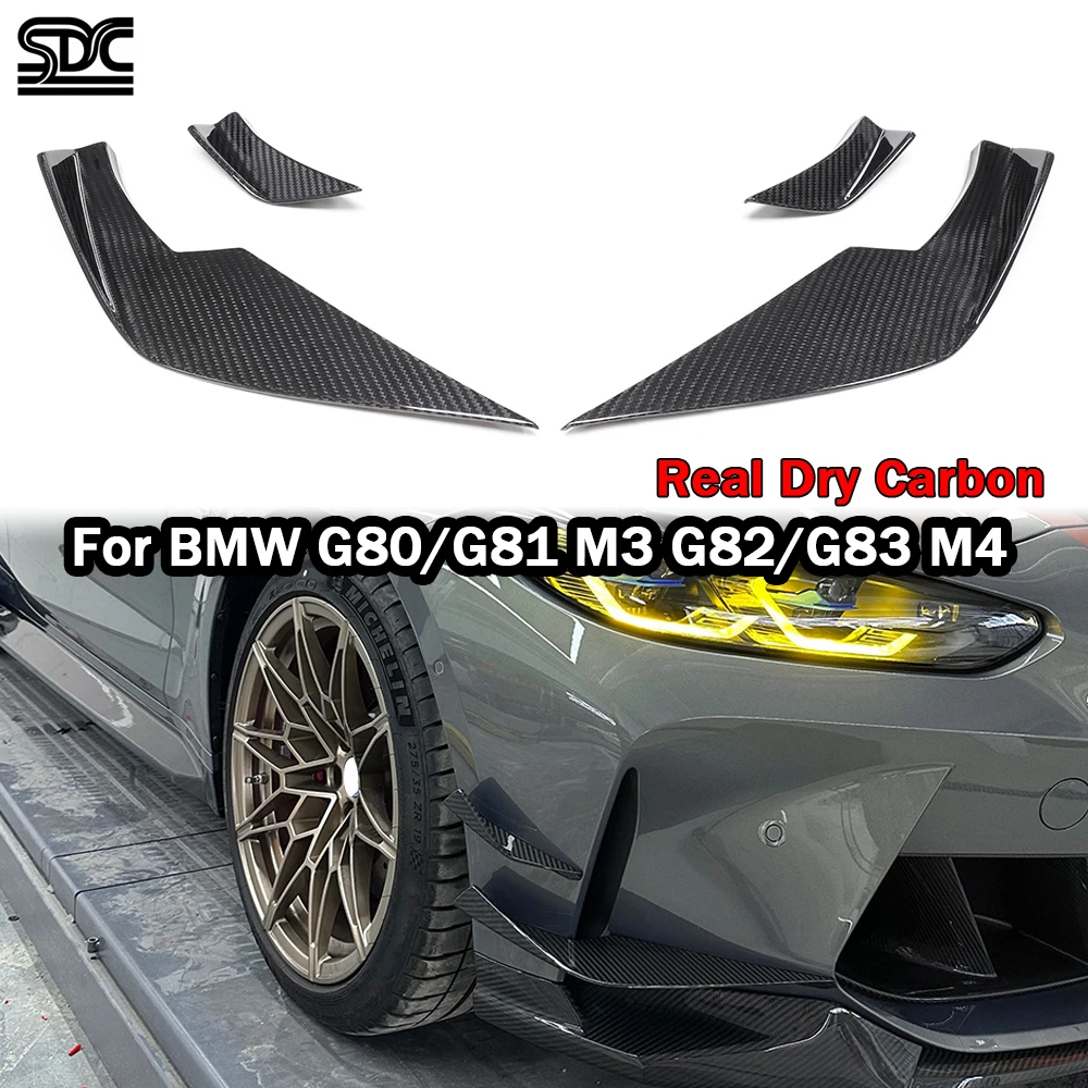 

Передние канистры из настоящего сухого углеродного волокна для BMW M3 G80 M4 G82, разделители переднего бампера для соревнований, накладки VS Style, 4 шт./компл.