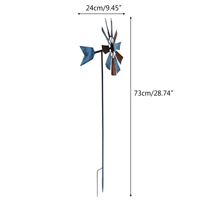 367A kutego żelaza obrotowy wiatrak metalowy wiatraczek ozdoba krajobrazowa na zewnątrz dziedziniec podwórko trawnik wiatraczek