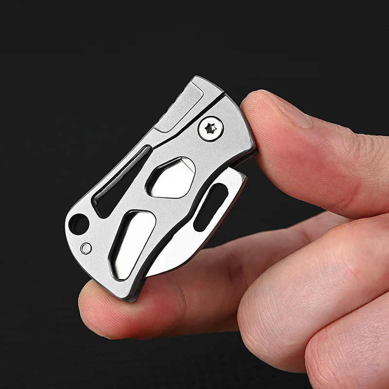 High Hardness D2 Handle Folding Knife Stainless Steel MINI Fruit Knife EDC Express Pocket Knife Gift Outdoor Tool KeyPendant