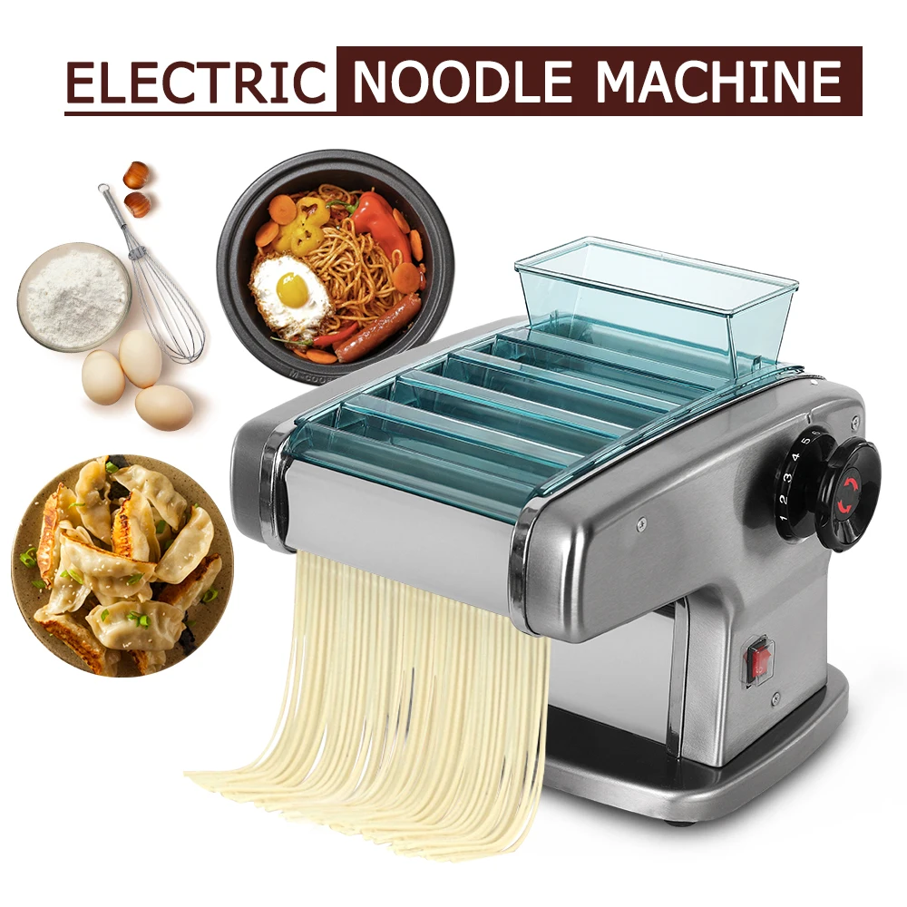 Gzzt Elektrische Noodle Machine Multifunctionele Pasta Maker Roestvrij Staal 2/3/4 Messen Huishoudelijke Commerciële Deegrolpers