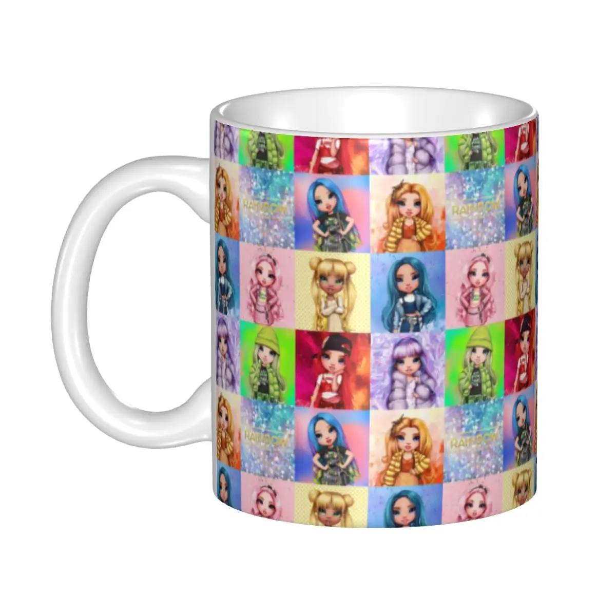 

Rainbow High Girls Coffee Mug DIY Custom Cartoon Animation Ceramic Tea Milk Mug Cup