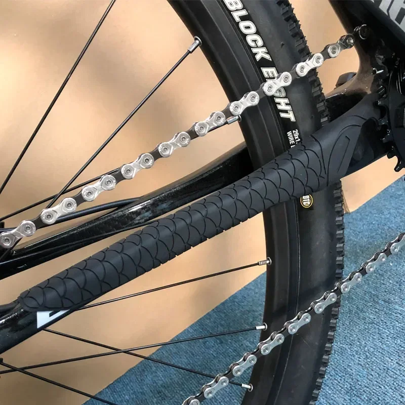 غطاء حماية إطار دراجة الطريق السريع MTB، ملصق مضاد للانزلاق للدراجة، وسادة حماية من السيليكون مضادة للانزلاق ملحقات الدراجة