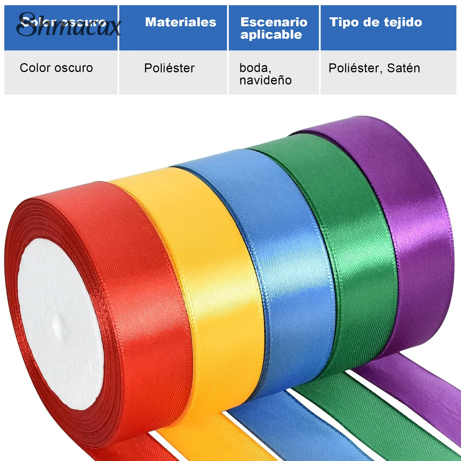 1 Inch X 125 Yards 5 Colors Satin Ribbon Rolls, Mixed Bright Dark Gorgeous Color Set Fabric Ribbon For Gift Wrapping Embellish