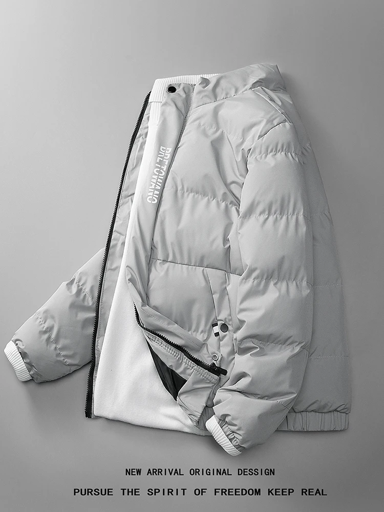 

Мужская утепленная хлопковая куртка с воротником-стойкой, на пуху, модная, брендовая, осенне-зимняя, новая, для повседневной носки, для молодежи