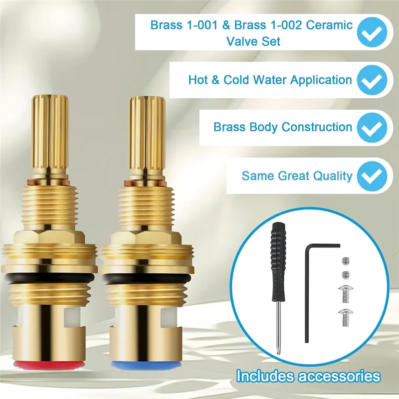 خرطوشة صمام 1-001 & 1-002 من النحاس الأكثر، متوافقة مع صنابير النحاس نيوبورت، هيكل نحاسي متين