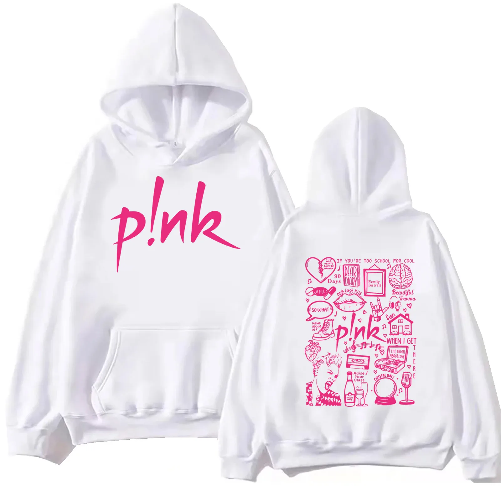 P!nk Summer Carnival 2024 Hoodie Harajuku Hip Hop Pullover Tops Sweatshirt Music Fans Gift