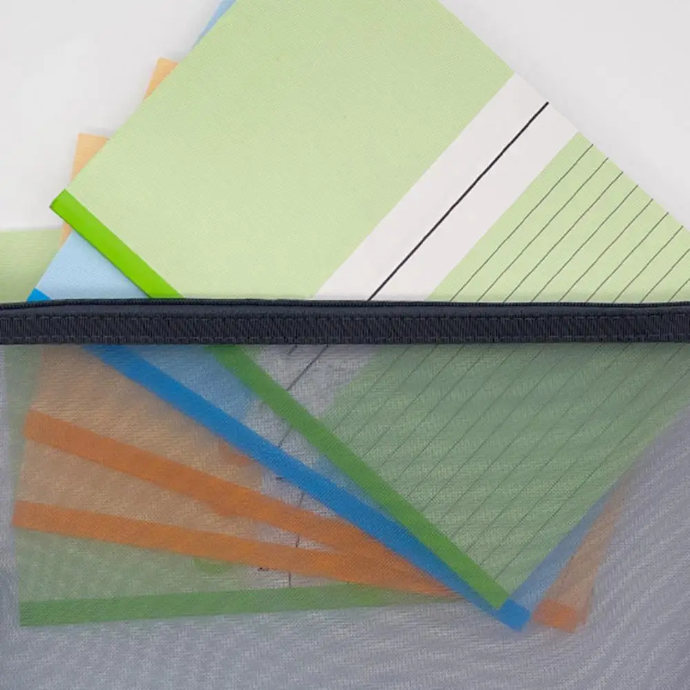 Hanging File Organizer Durable Nylon A4 File Holder Portable Space-saving Bag for School Office with Zipper Closure for Students