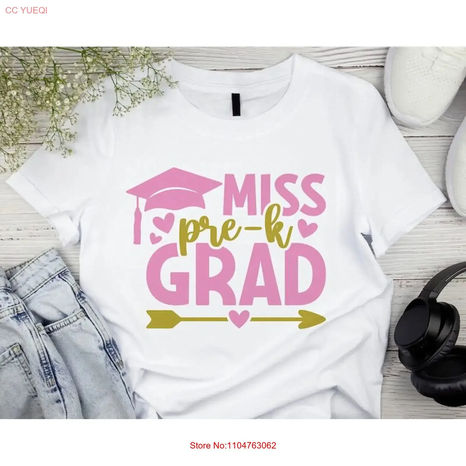 Miss Pre K Grad T Shirt Girls Preschool Graduation Graduate  vintage Washed streetwear fashion homme Breathable Comfortable