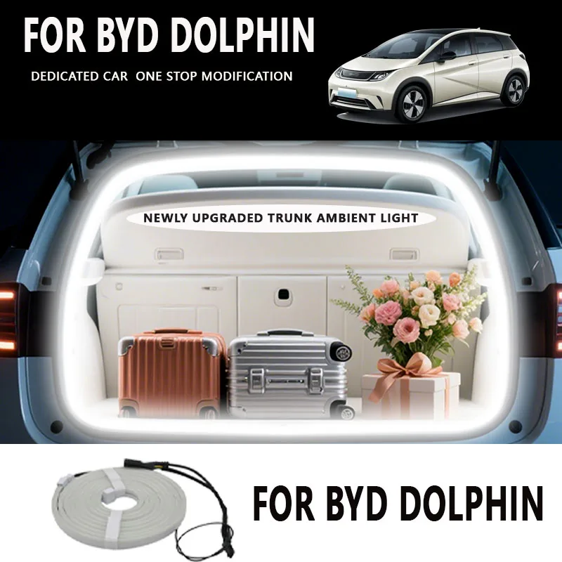 FOR BYD DOLPHIN Rear Trunk LED Light Bar Strips Trunk Interior Decorative Lamp Strip  Luggage Atmosphere Light