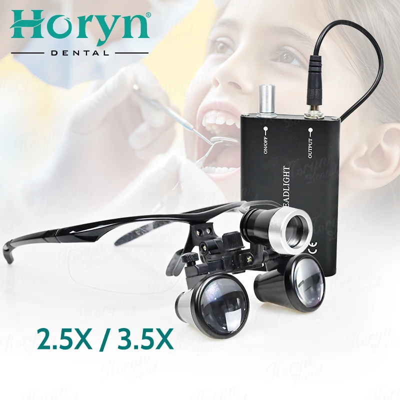 Portable Clip on LED Headlight ca mera d e n ta l Surgical Loupes