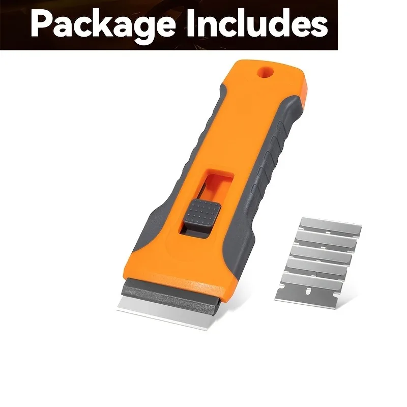 Stain Cleaning Spatula A Spatula Tool with 5 Additional Glass Spatula Blades Is Used To Remove Glue and Paint