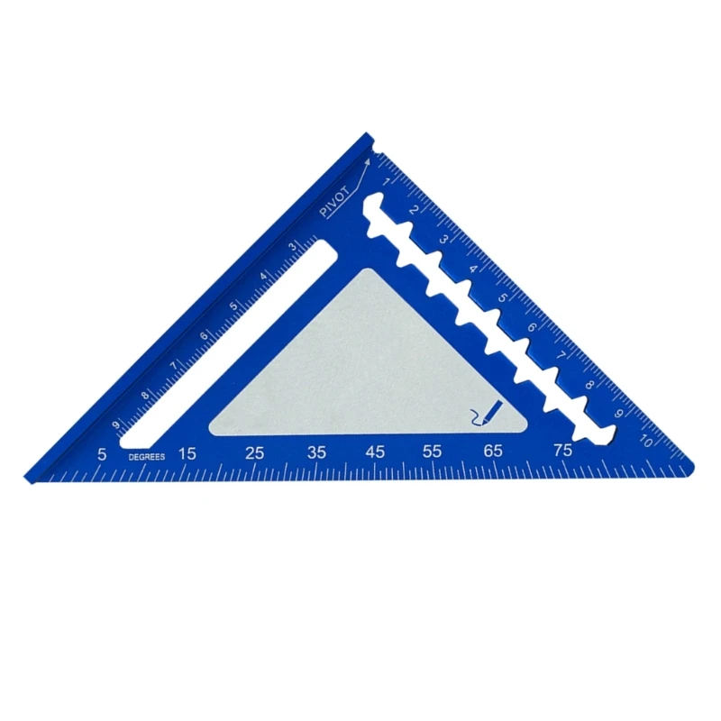 

4inch Aluminum Miter Triangle Ruler 45 Degree/90 Degree Woodworking Square Protractor Multifunctional Measuring Tool