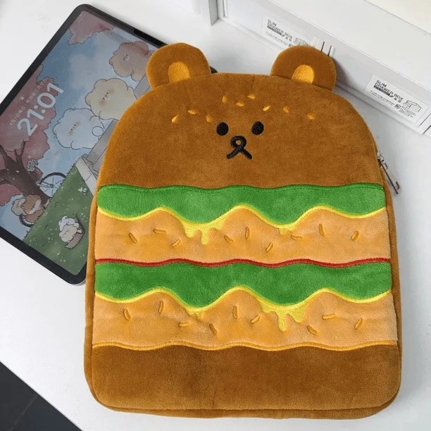 Ins Cute Little Bear Hamburger Custodia per laptop da 11 pollici Bella custodia per IPad MacBook HP ASUS Custodia antiurto Borse per computer