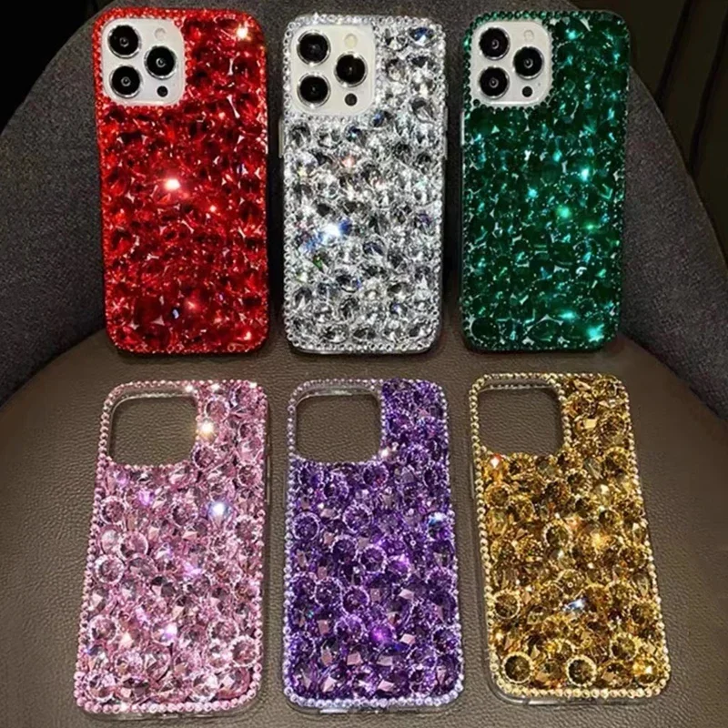 Handmade Rhinestone Phone Cover, Jewelry Bling Cover for Samsung Galaxy S24 S20 Plus S21 FE S22 23Ultra Note20 10, Full of Shine