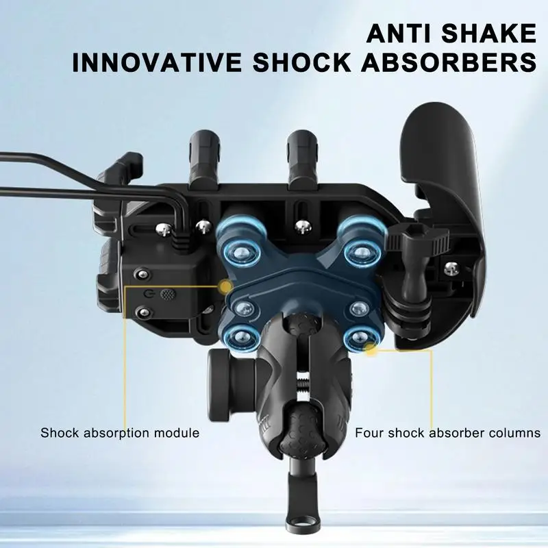 Motorcycle Phone Mount Anti Vibration Mobile Wireless Charging Phone Holder 360 Rotating Moto Support Cellphone Handlebar Mount