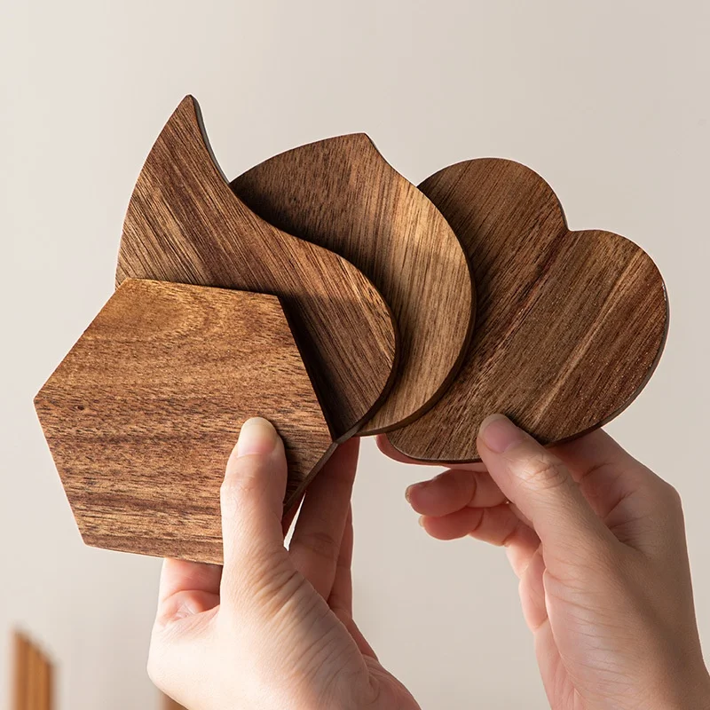 

Multifunctional solid wood Coasters, Japanese Style, Anti-Scalding Heat Insulation Pad for Coffee Mug, Wine Glass & Tea Cup