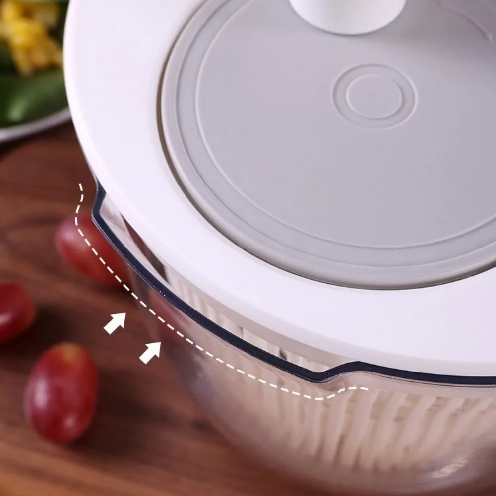 

Practical 2 in 1 Vegetable Salad Spinner Quick Dry Multifunctional Salad Dryer Large Capacity Food Strainer Leafy Greens