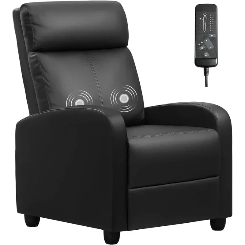 Furniwell Recliner Chair for Living Room Massage Recliner Chair Adjustable Leather Winback Single Sofa Home Theater Seating Mode