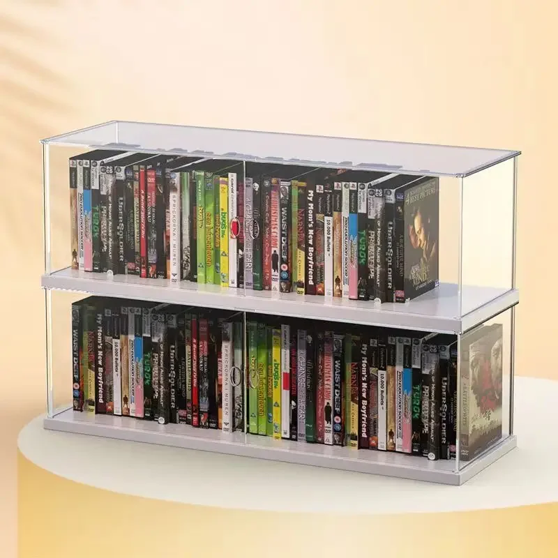 Transparent Acrylic CD Storage Box, Desktop Dustproof Character Display Cabinet Toys, Car Models, Souvenirs Storage and Display