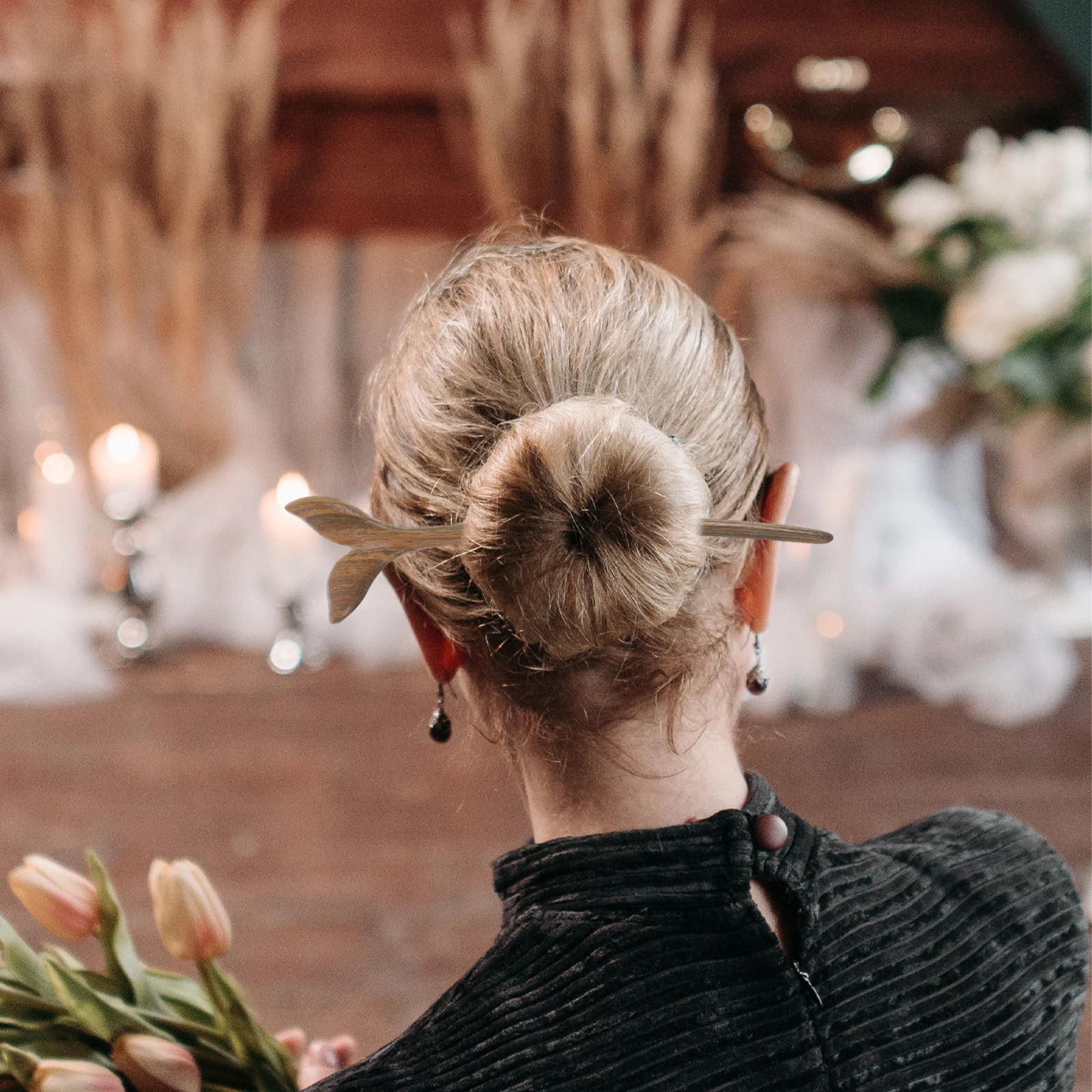 

Wooden Hairpins Handmade Holders Sandalwood Style for Wedding Bridal Hanfu Accessories Japanese Hairstyling