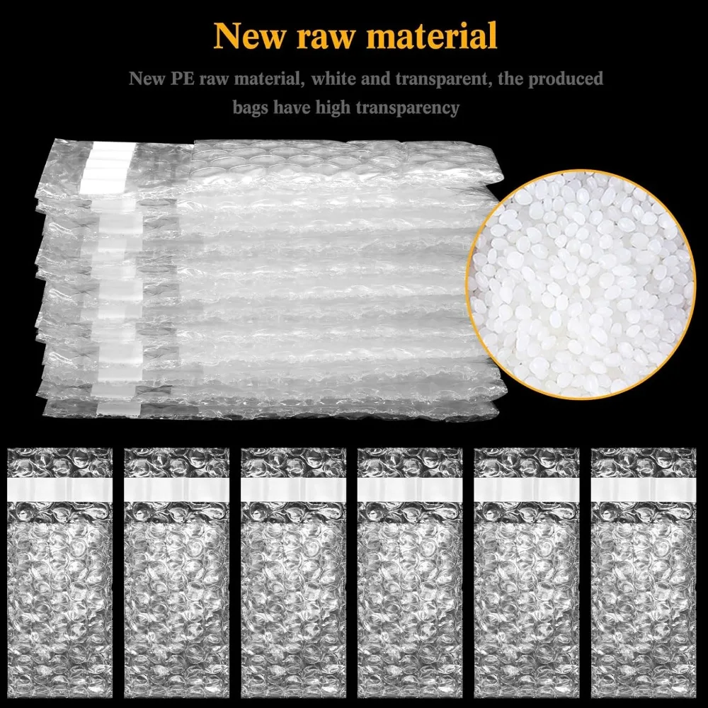 40-10Pack Transparent Bubble Mailers Self-Sealing Envelopes Waterproof Cushioned Padded Foam Shipping Bag for Storage Package