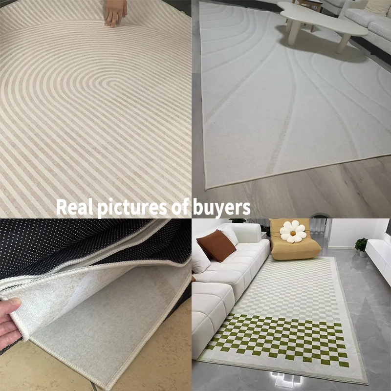 Beige Living Room Large Carpets Modern Home Sofa Area Rugs Simple Bedroom Decoration Bedside Rug Soft Anti-slip Lounge Floor Mat