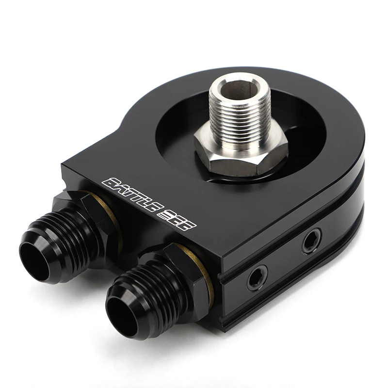 -BATTLEBEE M20x1.5 3/4-16UNF Engine Car Retrofit Oil Sensor Filter Cooler Sandwich Plate Adapter Aluminum Alloy BB-OFA-016